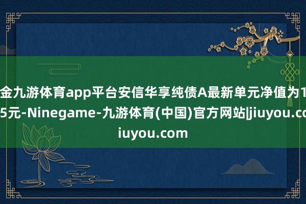 现金九游体育app平台安信华享纯债A最新单元净值为1.0325元-Ninegame-九游体育(中国)官方网站|jiuyou.com